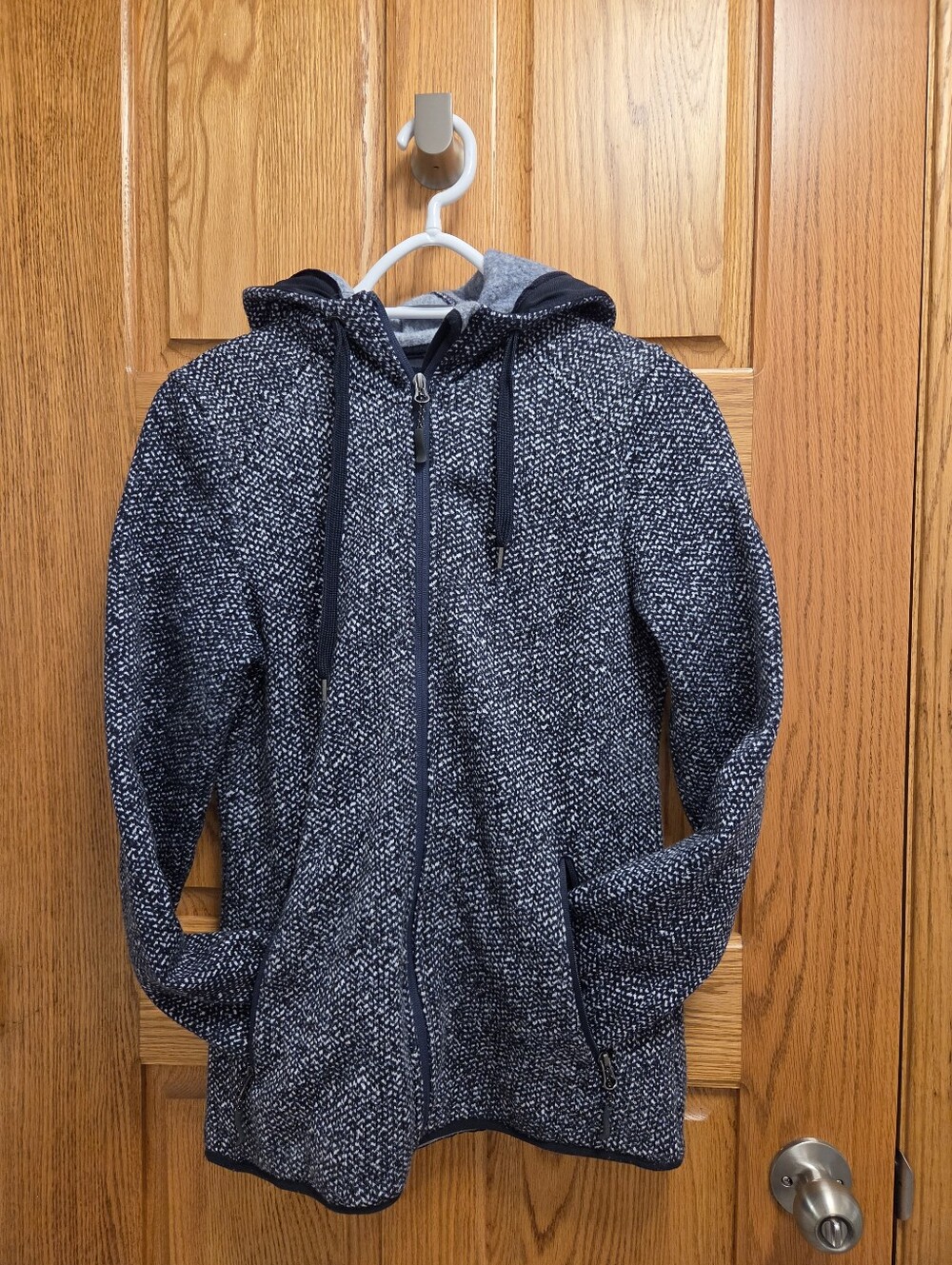 OCK Women's Navy Heather Zip-Up Hoodie Sweater